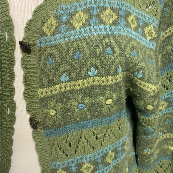 Green and blue cardigan - Picture 3 of 7